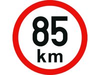 Samolepící štítek 85 km